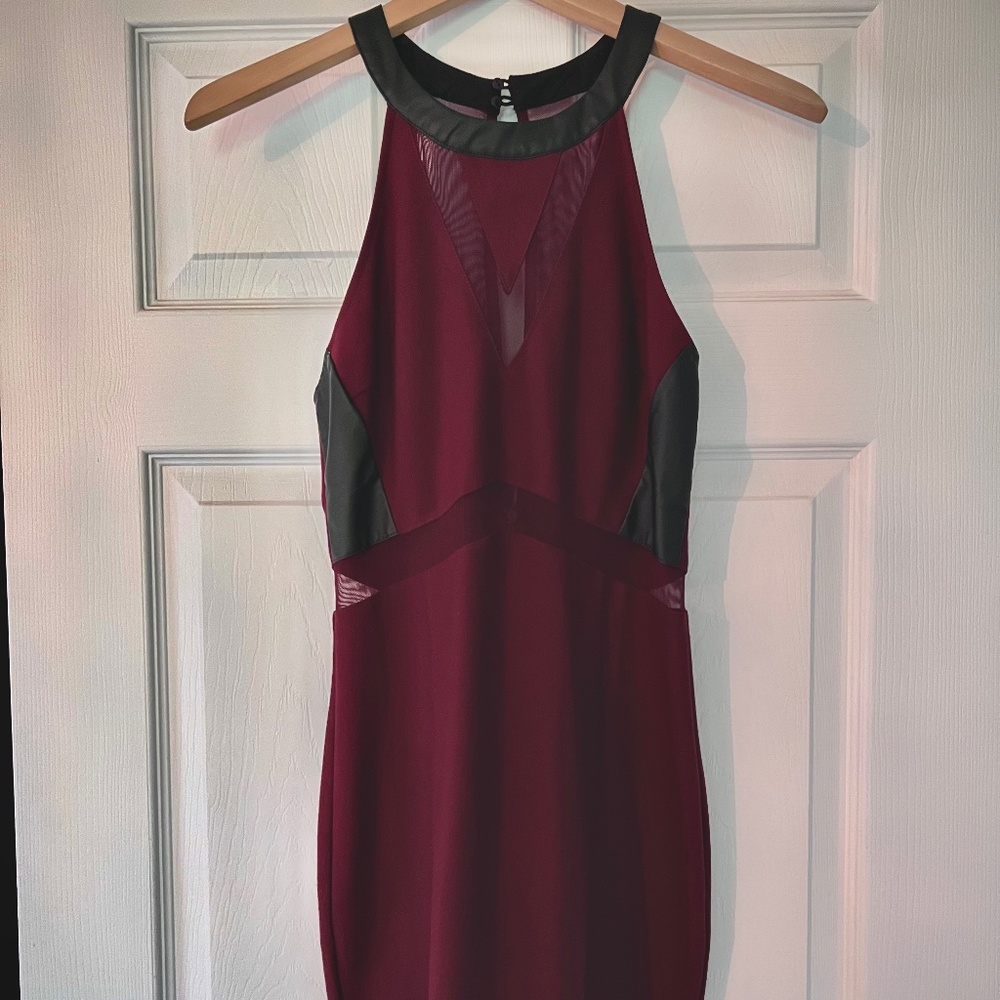 Burgundy Cut Out Dress
